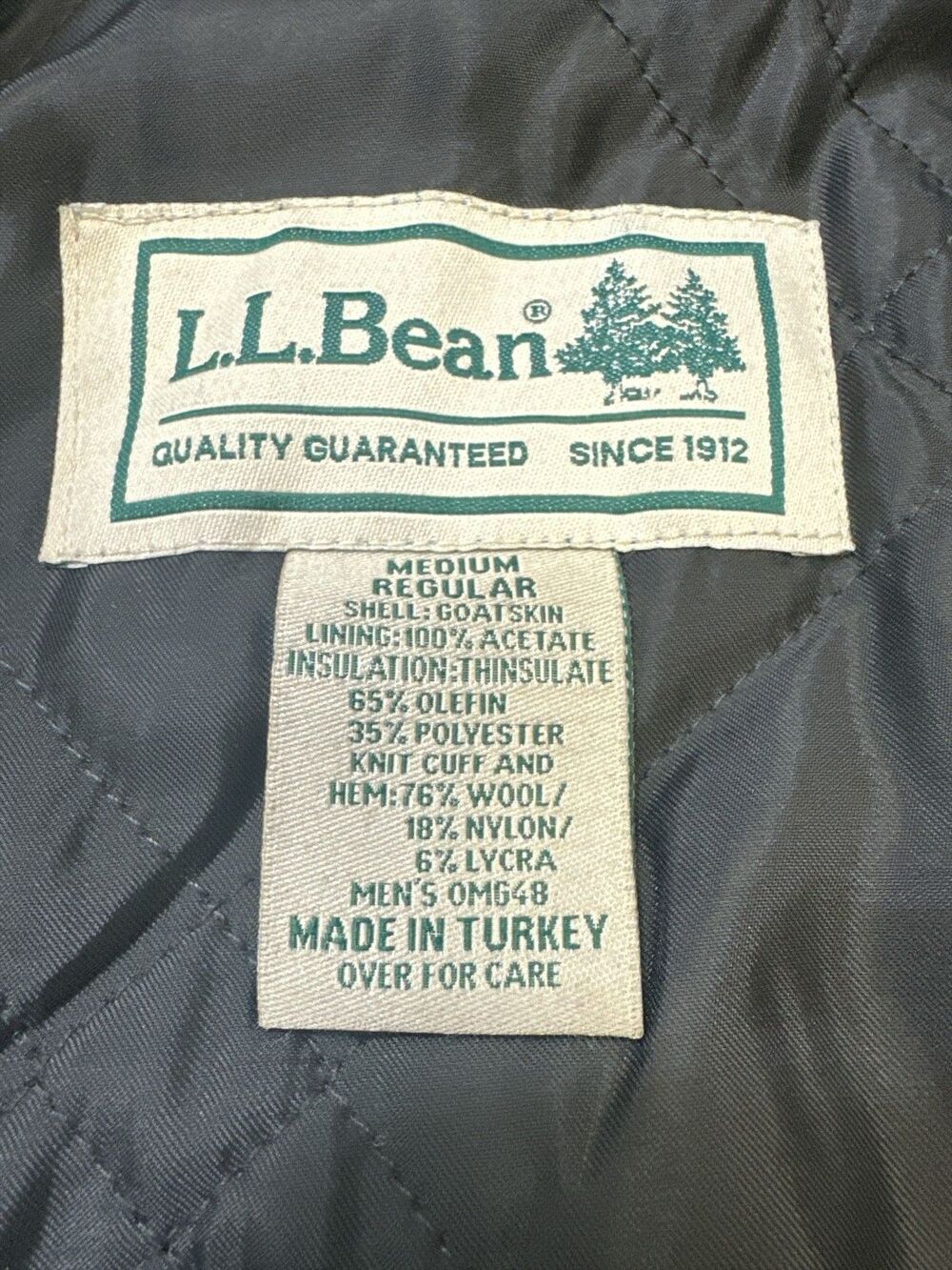 LL Bean Goatskin Leather A-2 Style Bomber Flight Vintage Jacket M - Picture 11 of 16